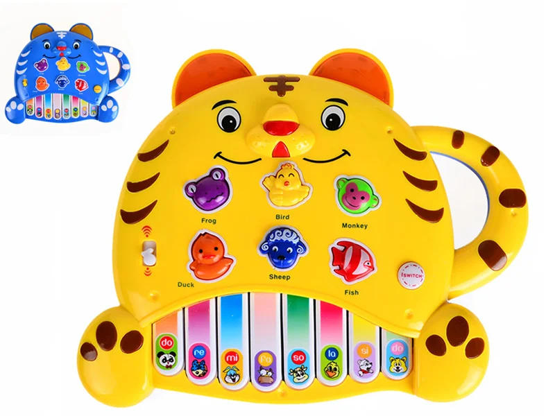 

[Funny] 0-3 years old Tiger Electronic organ Music Animal Sound Piano Keyboard English Version Learning Machine Educational Toys