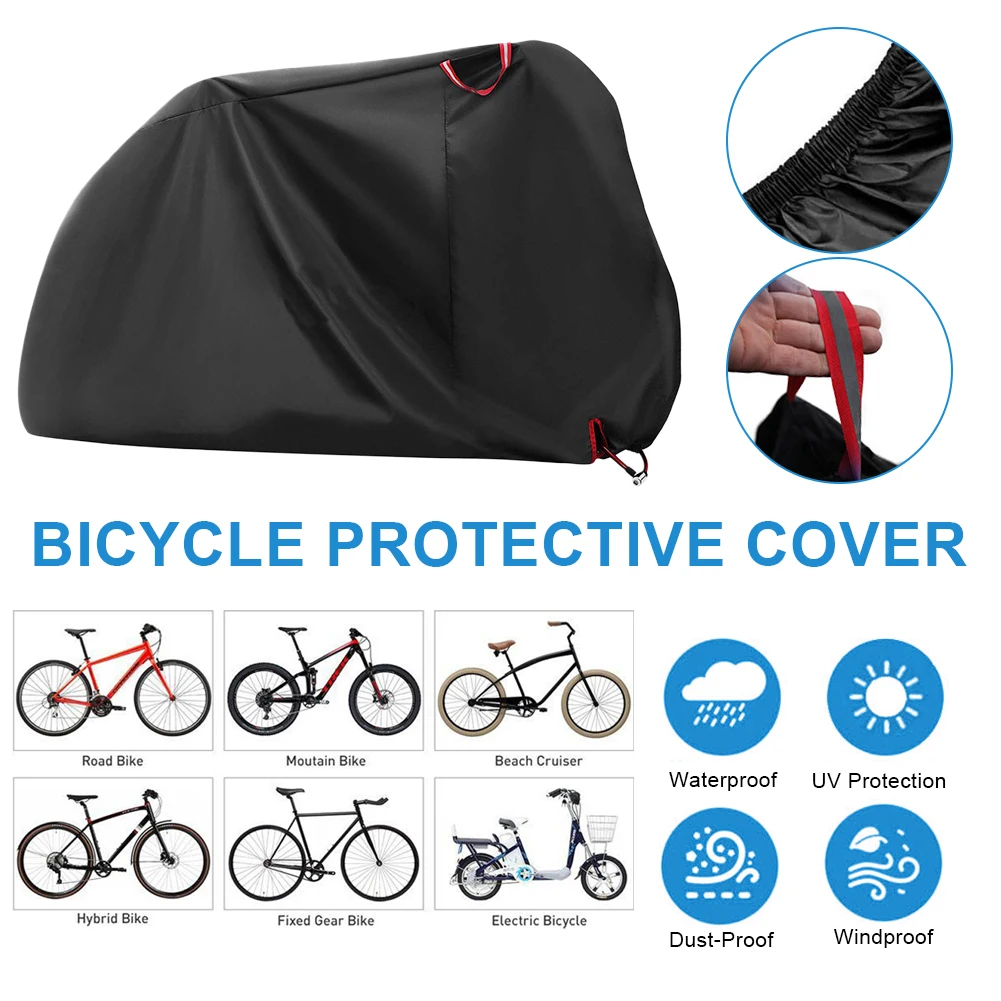 

Large Bike Cover Outdoor Waterproof Bicycle Covers Rain Sun UV Dust Wind Proof for Scooter Electric Bicycle Protective Gear