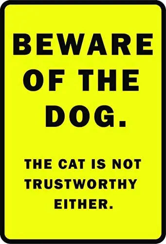 

Beware of Dog Funny Sign Rustic Farmhouse Metal Signs