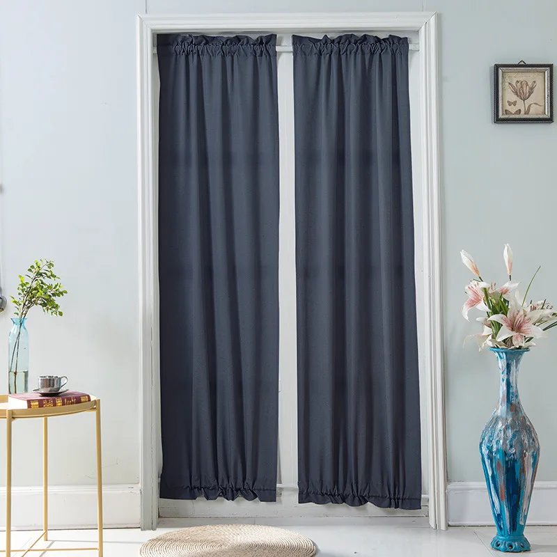 

1PC Modern Blackout Curtains Living Room Bedroom Short Double Tube Curtain Sunscreen Window Screening Curtain Drapes