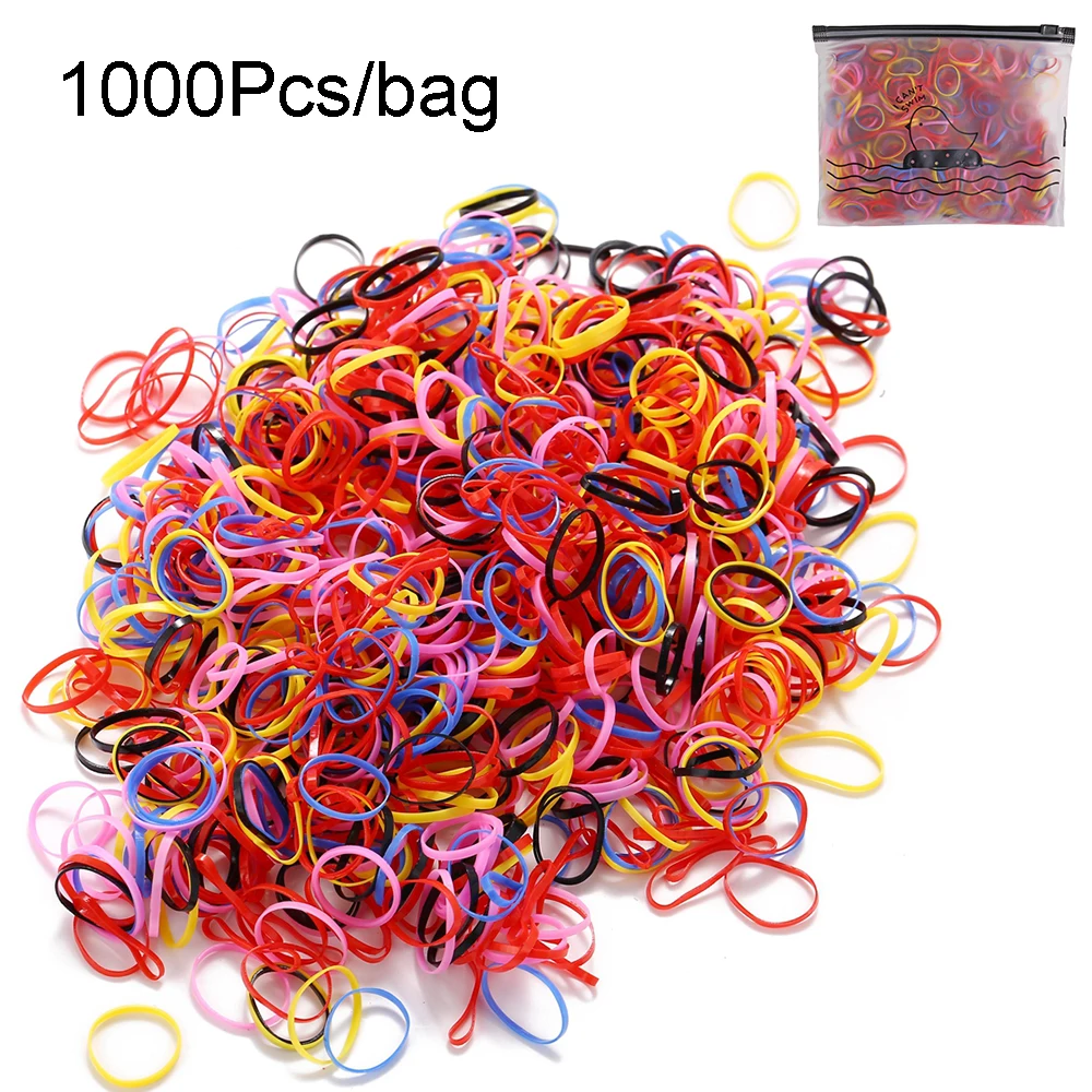 100/1000 шт. разноцветные нейлоновые эластичные повязки для волос девочек детский