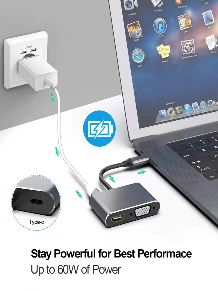 4 в 1 USB C HDMI Тип c к HDMI 4 к адаптер VGA USB3.0 аудио видео конвертер PD 87 Вт быстрое зарядное устройство для Macbook pro samsung s9 s10