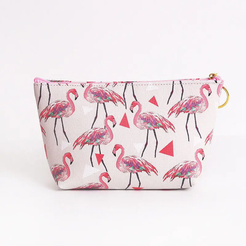 Розовый фламинго макияж сумки портативный чехол для хранения монет Путешествия
