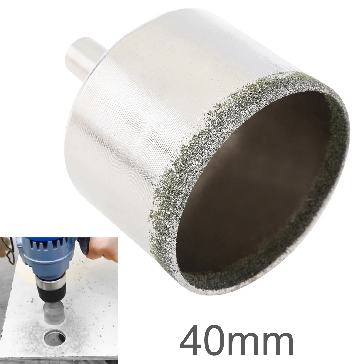 

YJ9323 40mm Diamond Coated Core Hole Saw Drill Bit Kit Tools Glass Drill Hole Opener for Tiles Glass Ceramic