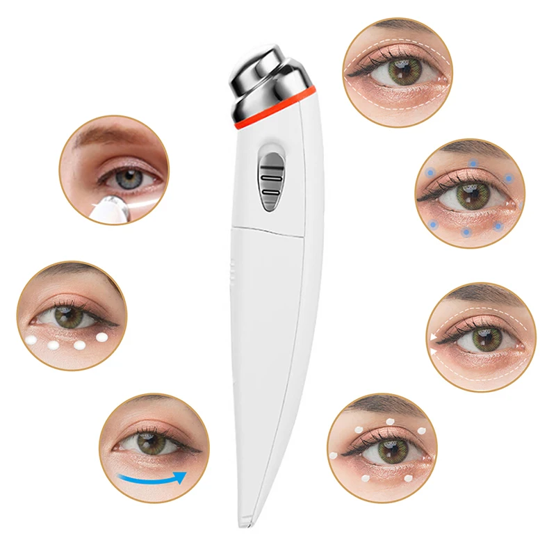 Звуковой массажер для глаз с электрическим подогревом 1 шт. ролик массажа лица и