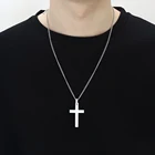 Мужское ожерелье с подвеской в виде креста, из нержавеющей стали