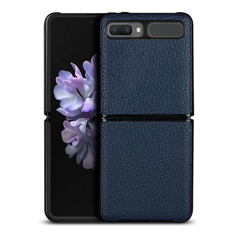 luxury first layer cowhide genuine leather case for samsung galaxy z flip 5g full protection case shockproof foldable cover free global shipping