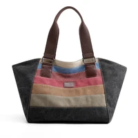weysfor new women shoulder bags satchel stripe canvas handbag retro messenger crossbody bag female large capacity tote bags 2021