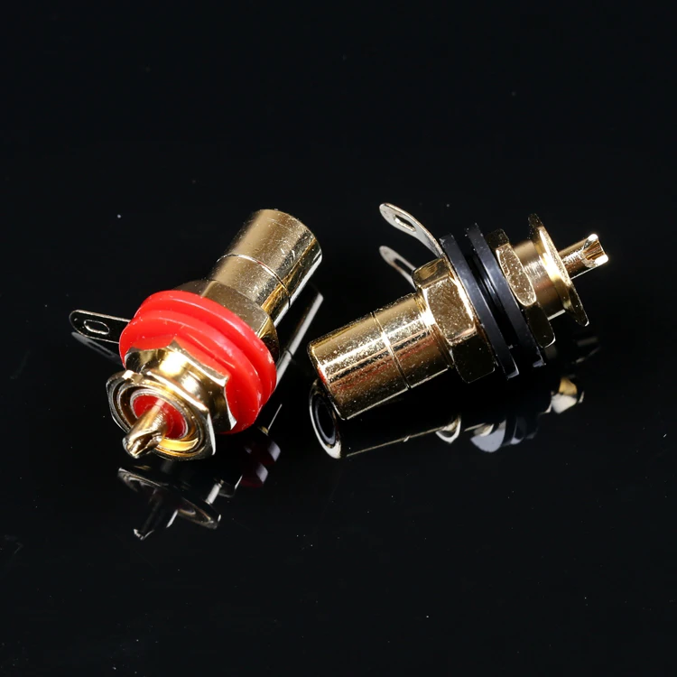 

Free Shipping 1 pair CMC American Original 807 RCA Lotus Socket Pure Copper Gold Plated for Amplifier