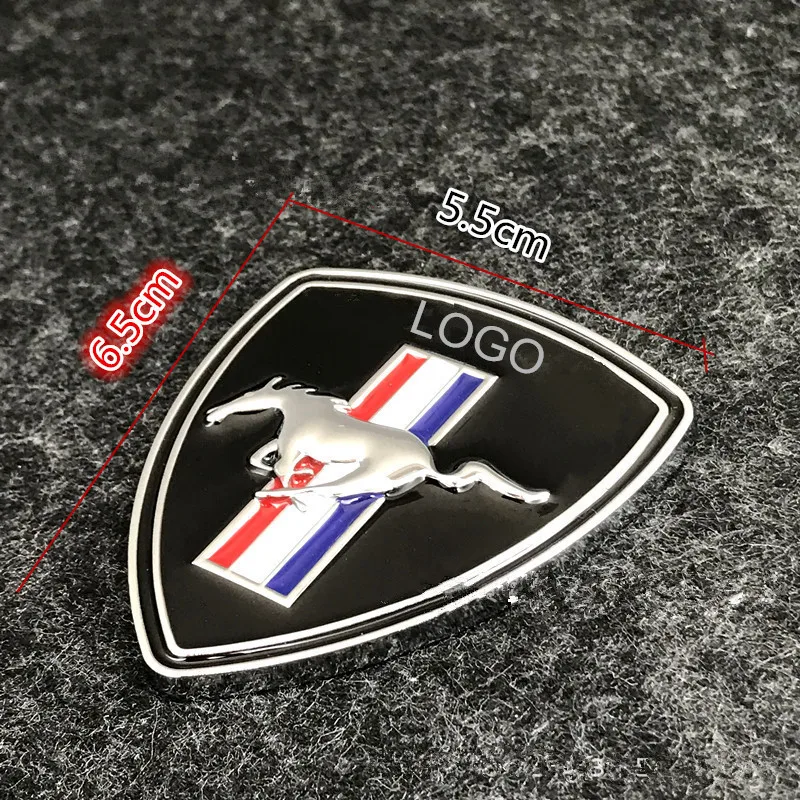 silver-Black base Эмблема Для Ford MUSTANG в форме щита значок Передняя вытяжка двигателя мини металлический логотип ремонт автомобилей крыло багажник Наклейка Серебро Черный Золото - Название цвета: silver-Black base