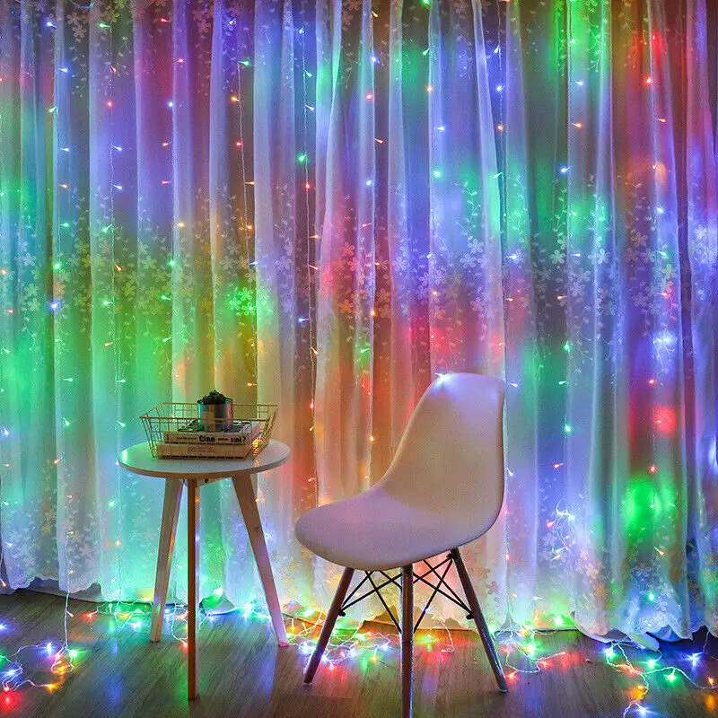 3 300LED гирлянда на занавеску, гирлянда для дома, на открытом воздухе, на праздник, Рождество, декоративная Свадебная гирлянда, сказочные занавески, гирлянды, вечерние гирлянды - Цвет: 3