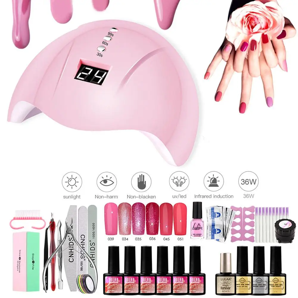 Набор для маникюра с УФ лампой и гель лаком|Сушилки ногтей| |