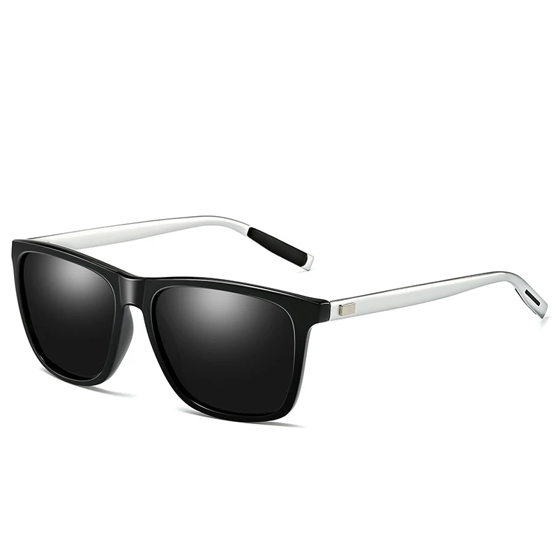 C3 black grey silver HBK, роскошные квадратные Poalrized солнцезащитные очки для мужчин и женщин, классические простые фирменные дизайнерские очки, одноцветные очки для вождения - Цвет линз: C3 black grey silver