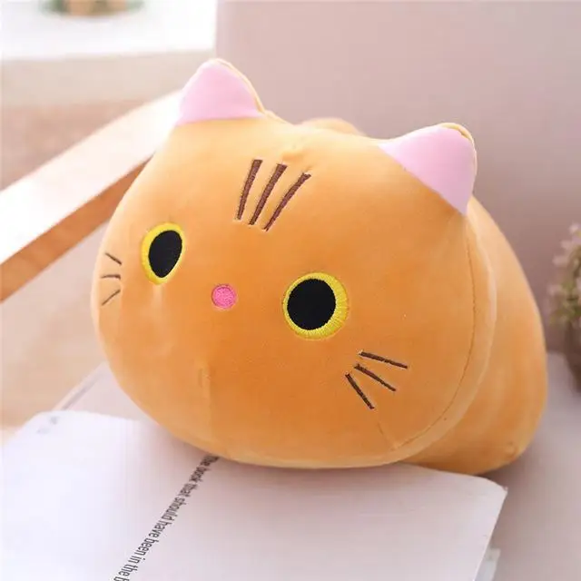 Милый лежачий Кот плюшевые игрушки мягкие милые четыре цвета игрушечная кошка подушка с животными мягкая мультяшная Подушка Детские Девочки Рождественский подарок - Цвет: 4