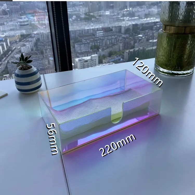 

Acrylic Paper Box Transparent Smooth Tissue Box Car Household Goods Paper Towel