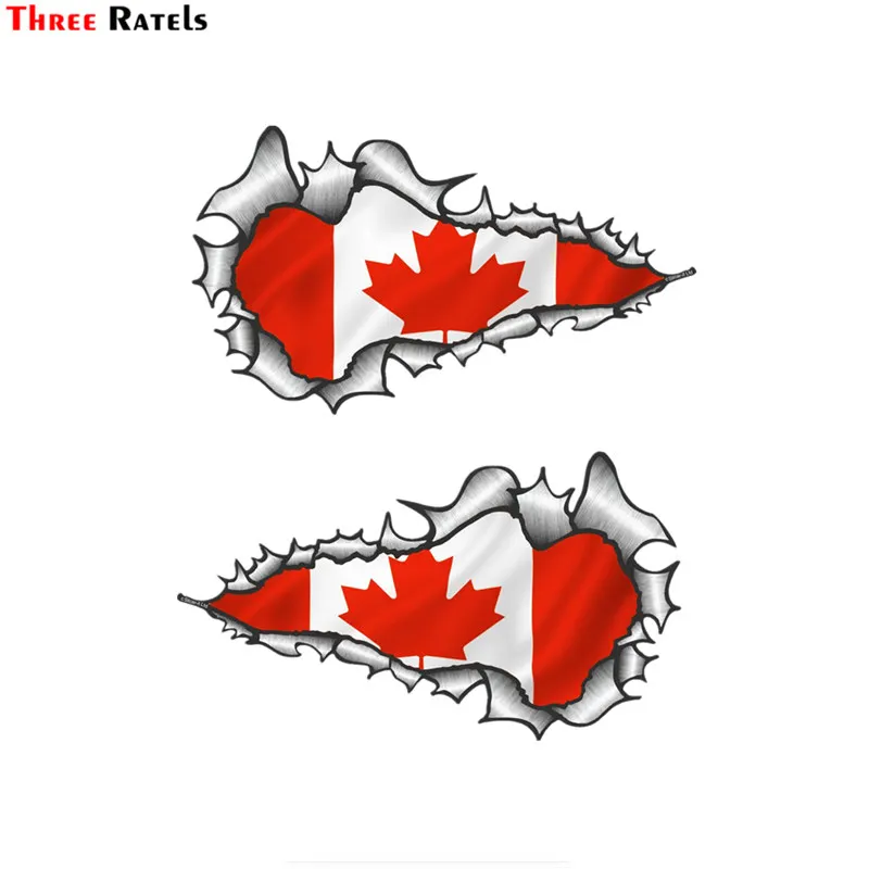 Три Ratels FTC 733 #2 шт. рваные металлический дизайн с канадский флаг мотив внешний
