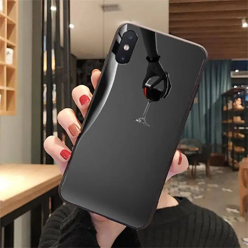 На бокал для вина в Париже Красный бутылки стеклянный Чехол мобильного телефона