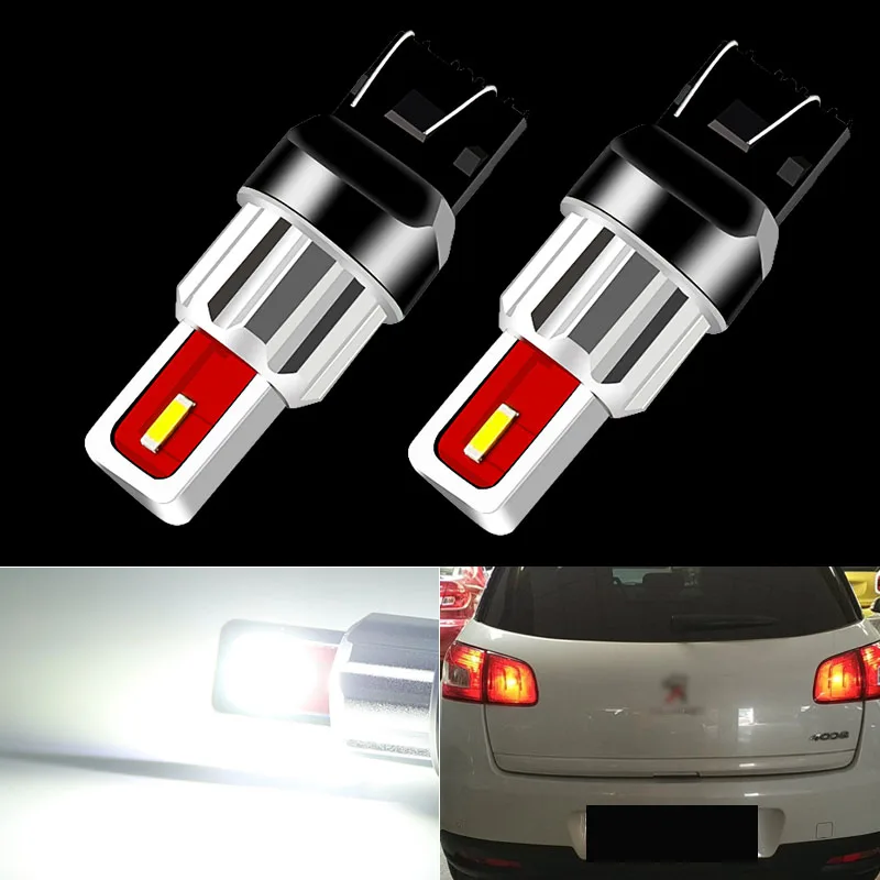 

2x High Bright Car Red White LED Brake Light Blub Lamp W21/5W 7443 T20 Canbus No Error For Peugeot 4007 2007-2013 4008 2012-2013
