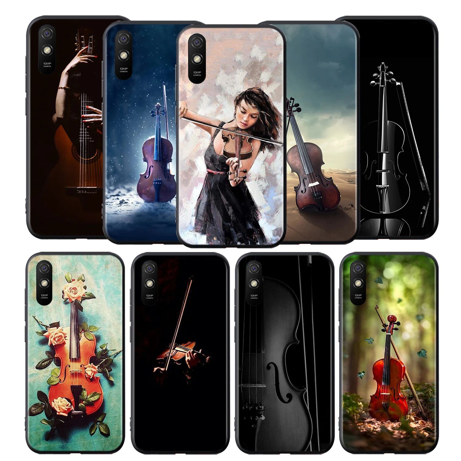

Love Elegant Violin Silicone Cover For Xiaomi Redmi 9 9T 9C 8 7 6 Pro 9AT 9A 8A 7A 6A S2 5 5A 4X Plus Phone Case