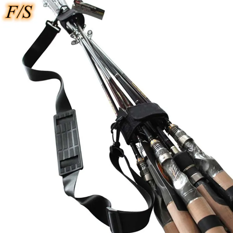 

1 Pcs Fishing Rod Belt Carry Strap Band Portable Outdoor Tackle Shoulder Travel Holder Fishing Accessories