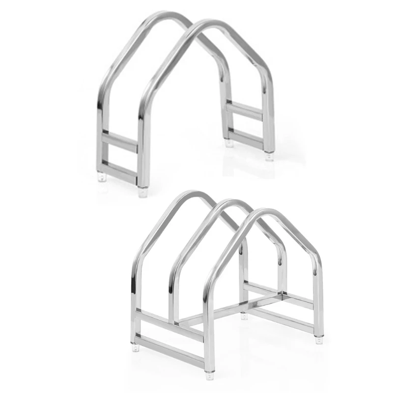 

Stainless Steel Double-layer Pot Lid Holder Durable Cutting Board Rack Kitchen Organizer Anti-slip Board Shelf Household