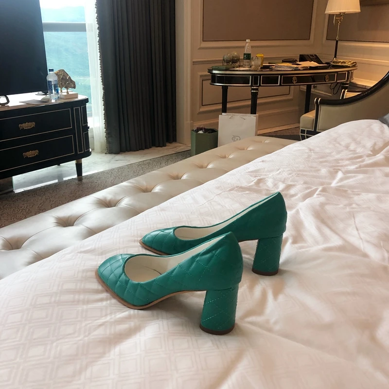 Женская обувь на платформе и каблуке Цвет зеленый женская высоком Дизайнерская