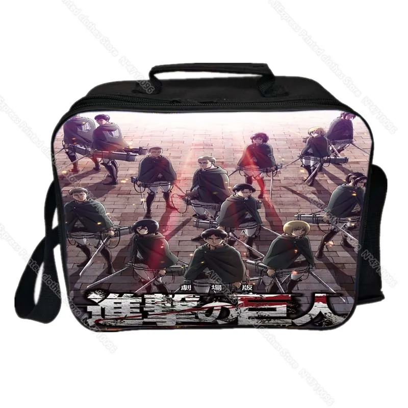 Student Attack on Titan CHRONICLE Lunch Bag Children Cartoon Anime Lunch Box Unisex Portable Insulated Thermal Food Picnic Pouch
