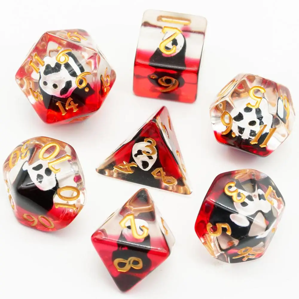 7 шт./компл. призрак игральные кости DND D & D4 D6 D8 D10 % D12 D20 многогранные игры набор