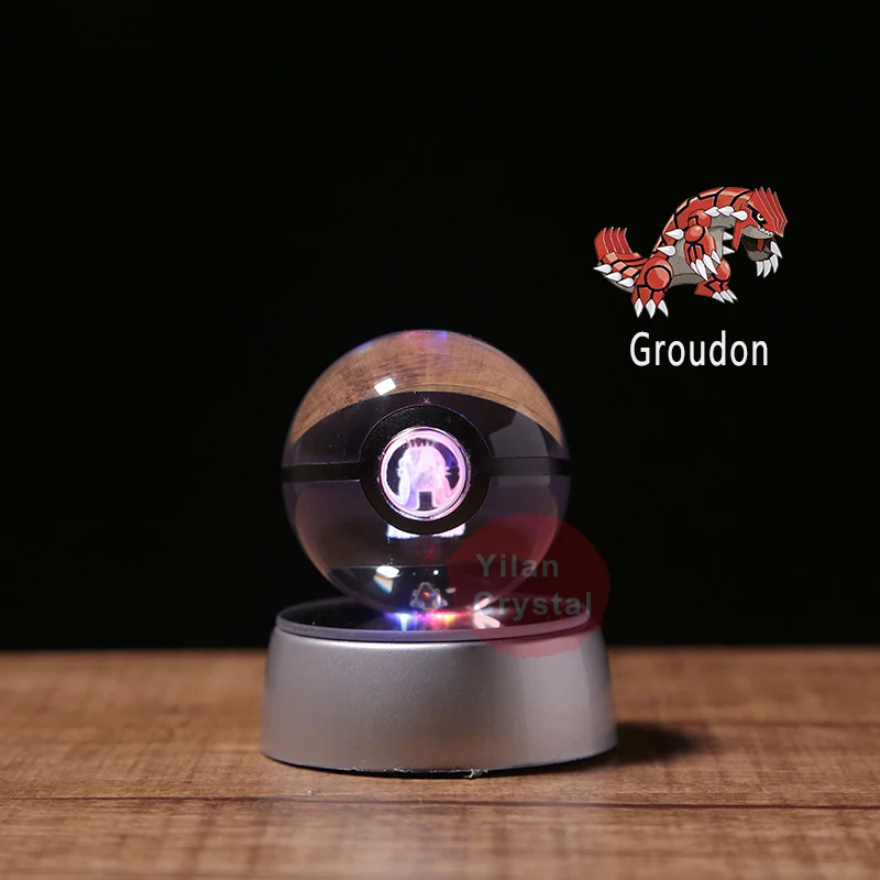 3d лазерной Groudon с светодиодный светильник для подарка Pokemon Go украшением в виде