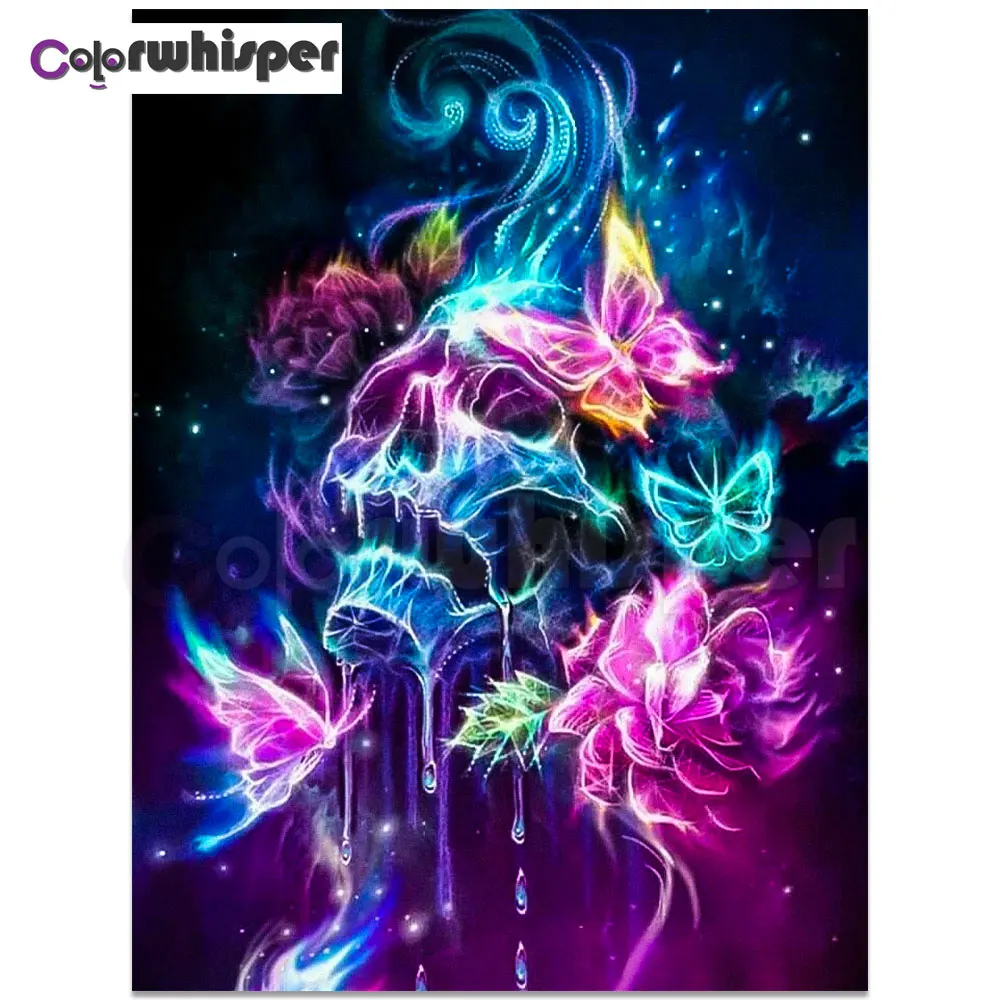 Daimond картина Алмазная вышивка череп цветок Картина Вышивка крестом полностью