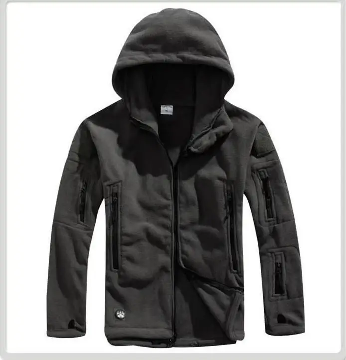 2019 Autumn Winter Thickened Tad Shark Skin Soft Shell Outdoor Warm Liner Fleece Jacket Men's Cold Jacket Hooded Coat Warm Coats