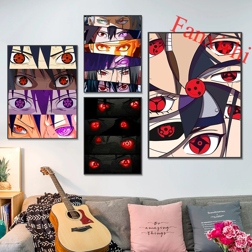 

Naruto Eyes Anime Posters Abstract Ninja Wall Art Prints Canvas Wall Pictures Home Living Room Decor Painting Frame Unique Gift