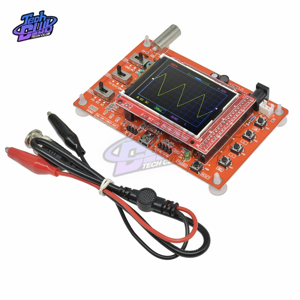 Осциллограф цифровой TFT с зондом Аллигатор тестовый зажим для Arduino ARM Detection Development Board Собранный 2,4 дюйма