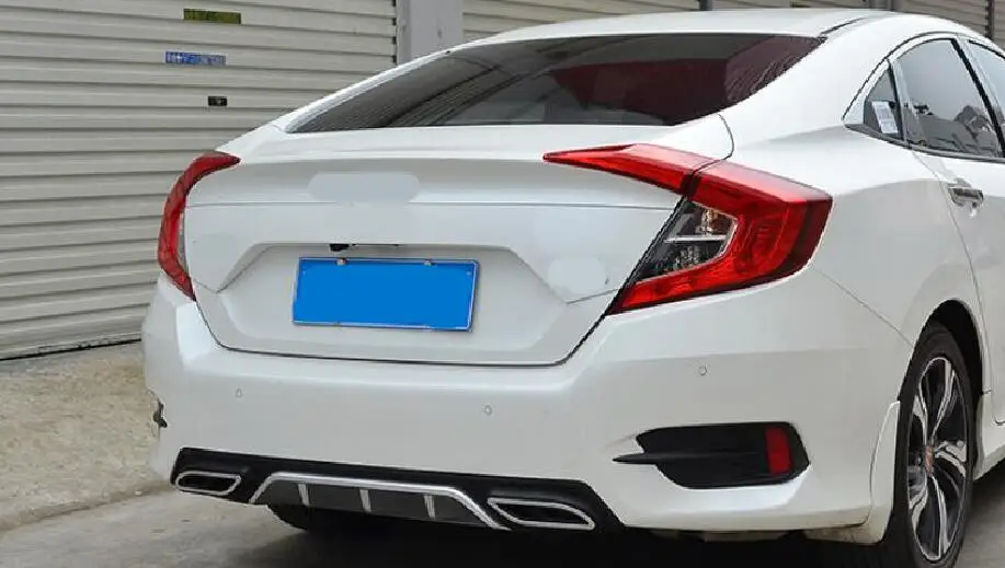 Подходит для Honda Civic седан Задняя Нижняя бампера Защита глушителя Декор Декоративные заднего бампера v-стиля