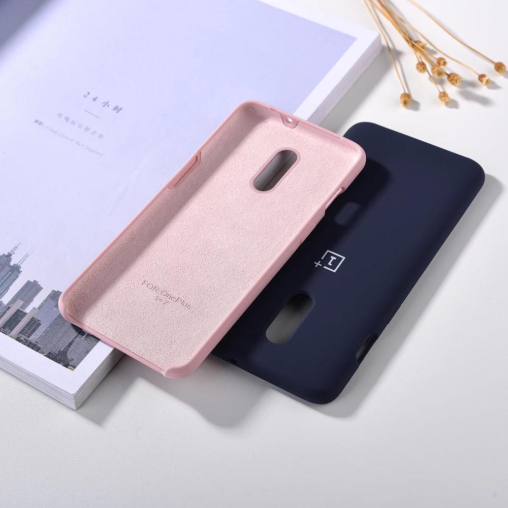 Оригинальный жидкий силиконовый чехол Oneplus 7/7 Pro Мягкий защитный шелковистый