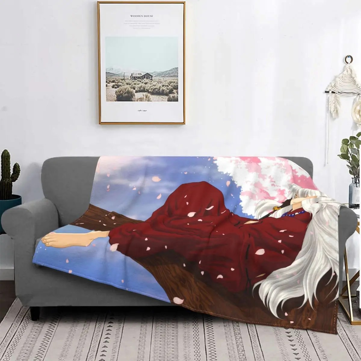 

Manta de franela de Series de TV Inuyasha Higurashi Kagome приключения, декорации romantica, портативное украшение для дома