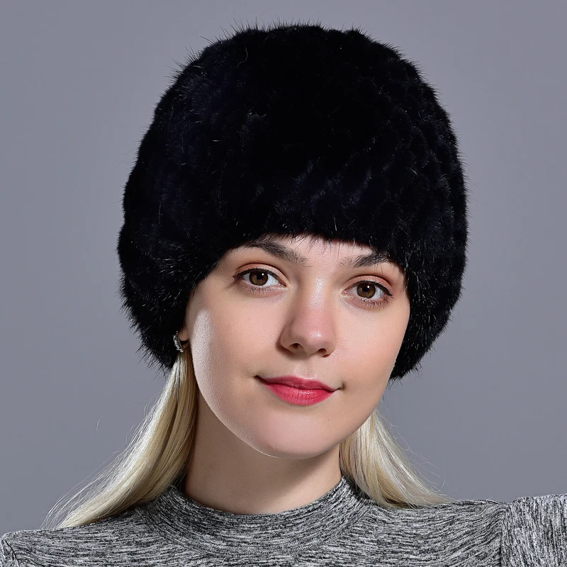 Норковые зимние женские меховые шапки шапка из натуральной кожи модная пушистая
