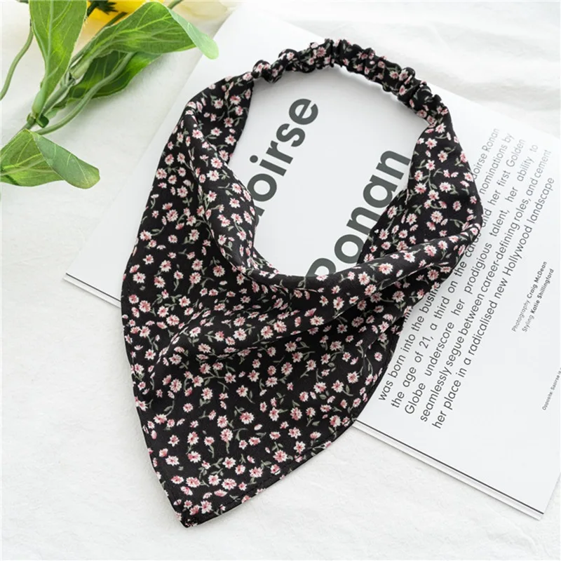 

Summer Printting Hair Scarf Scrunchies Vintage Triangle Bandanas Hairband Headband Elastic Hair Bands Headwrap Hair Accessories