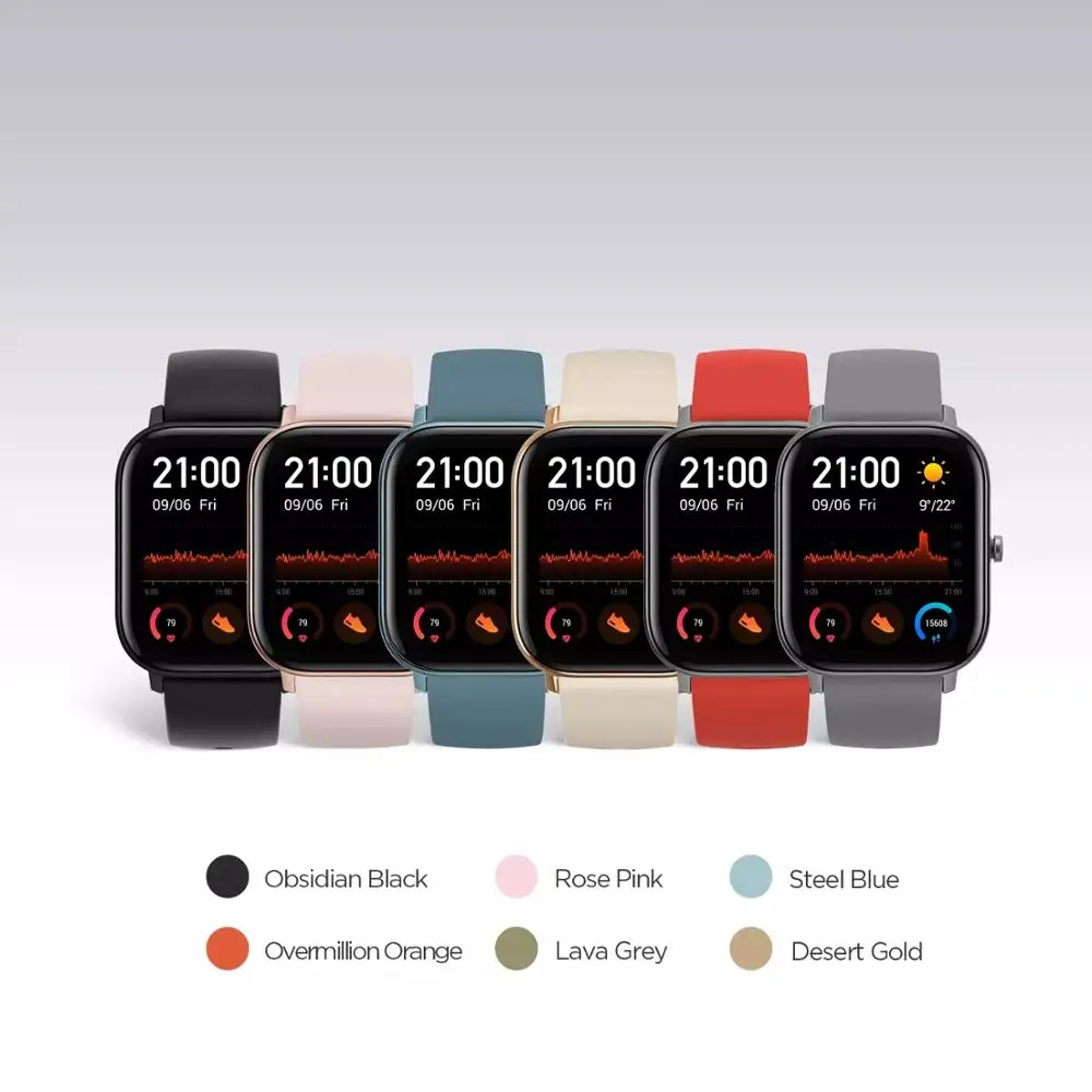 Смарт часы Amazfit GTS 1 65 AmoledGlobal Version 5ATM водонепроницаемые Huami с пульсометром и GPS для