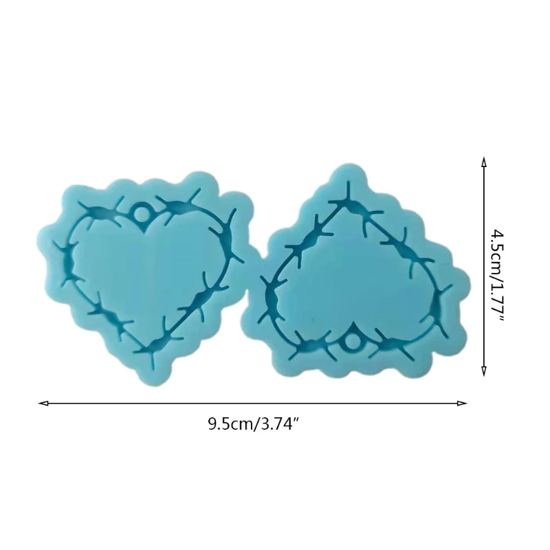 

Heart Earrings Pendant Silicone Mould DIY Crafts Jewelry Casting Tool Epoxy Resin Mold J60E