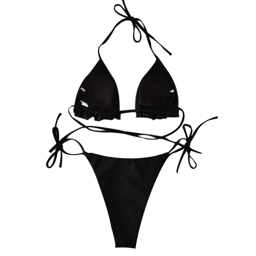 

Ladies Summer Split Swimwear Set Adults Women Creative Rhinestone Decoration Hanging Neck Sexy Bikini Backless Swimsuit