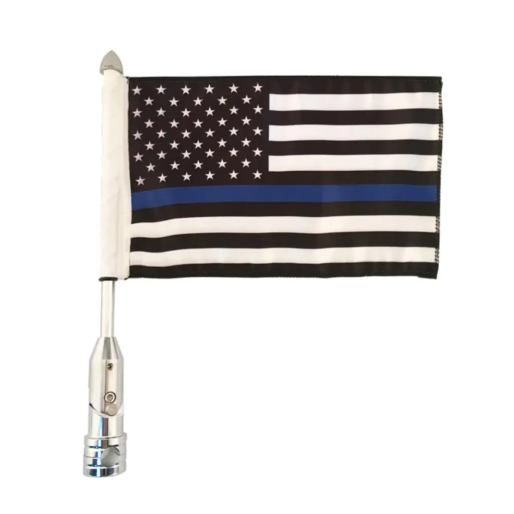 

Thin Blue Line USA Flagpole Mount + 6 x 9 Flag Kit Adjustable for Honda Goldwing CB VTX CBR