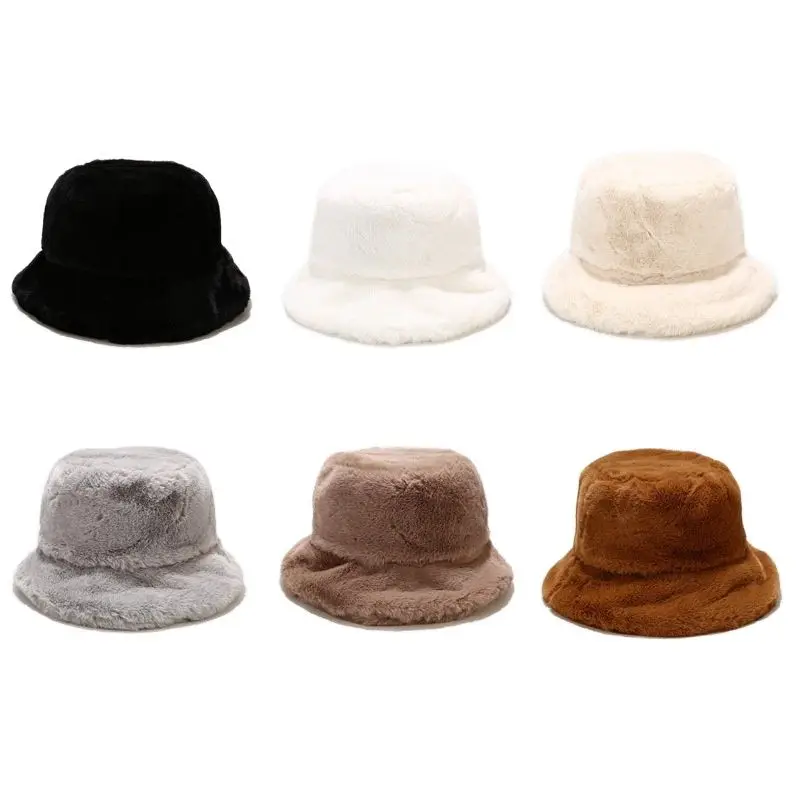 Женская зимняя уличная Панама для отпуска черная однотонная утолщенная мягкая