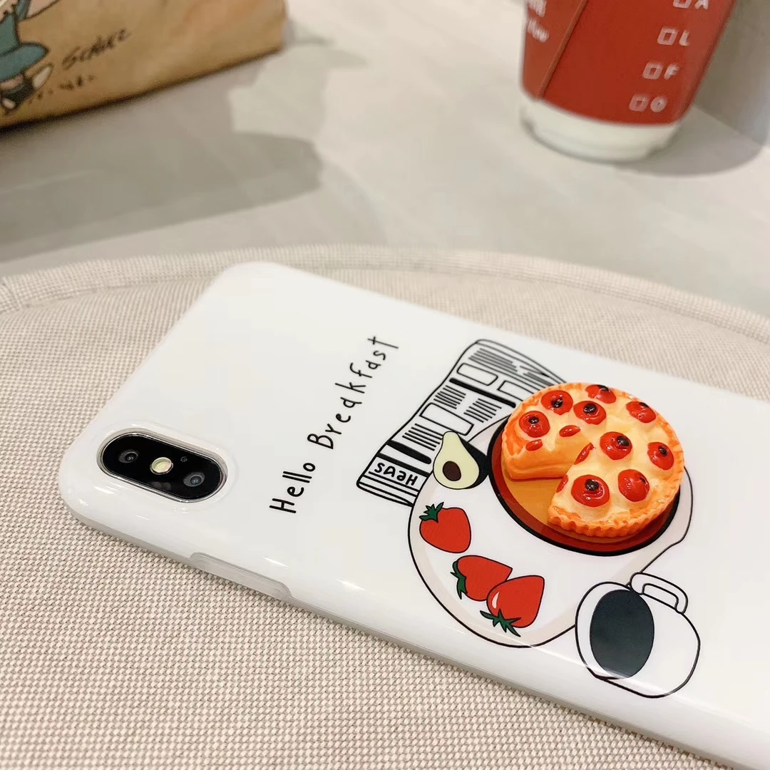 3D чехол для телефона с изображением омлета пиццы Iphone 12mini 11 Pro Max X XR XS iPhone 7 8 Plus