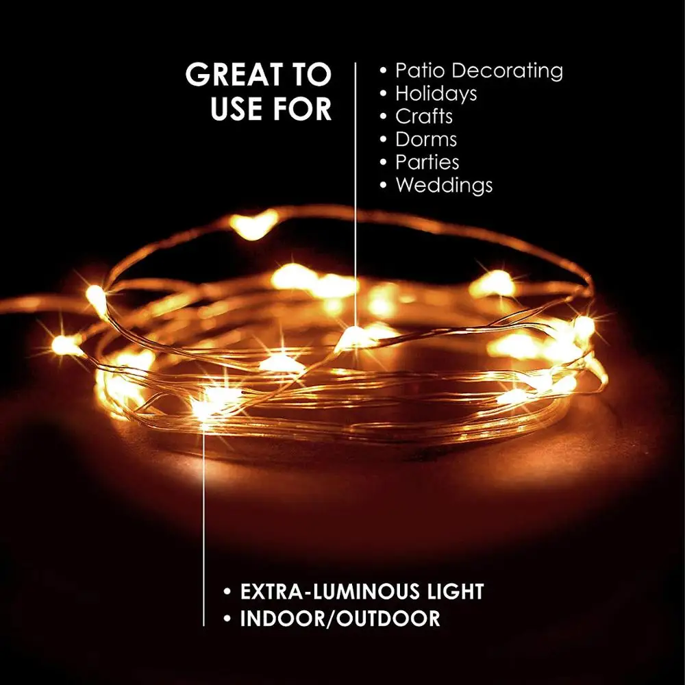 

string light led garland 1m 2m 5m 10m USB battery powered outdoor Warm white/RGB festival wedding party decoration fairy light