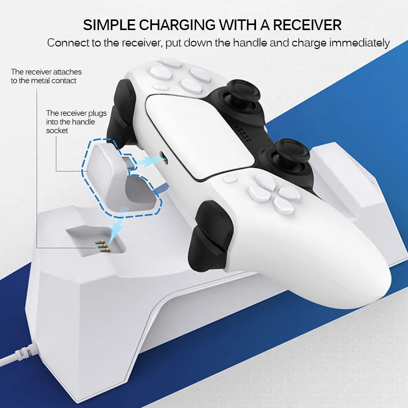 

NEW Fast Charging PS5 Dock Dual Controllers Charger Fast Charge Anti-Slip LED Indicator Compatible With For PS5 Controllers