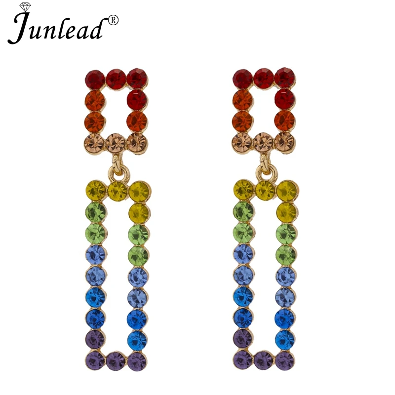 Junlead модные длинные винтажные Геометрические Квадратные массивные серьги