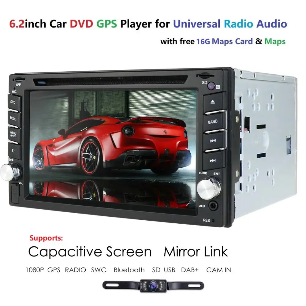 Новинка! Универсальный 2Din в тире Автомобильный dvd-плеер GPS стерео радио сенсорный