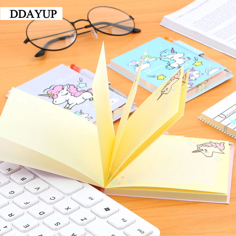 Kawaii Единорог портативный блокнот с ручкой для студентов бумажные канцелярские