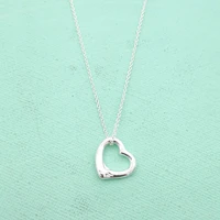 sterling silver 925 classic fashion silver heart pendant ladies necklace jewelry holiday gift